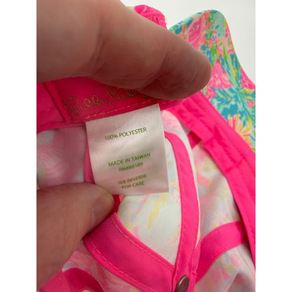 Lilly Pulitzer Womens Tropical Sun Floral Print Baseball Cap Hat Pink Multi - Picture 5 of 7